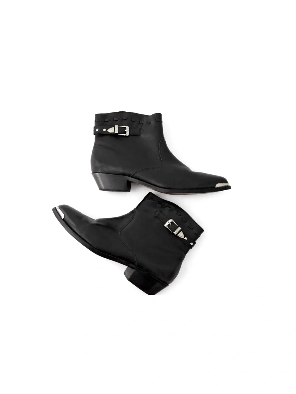 Dingo,  Black Leather Western Ankle Boots , Size 9M